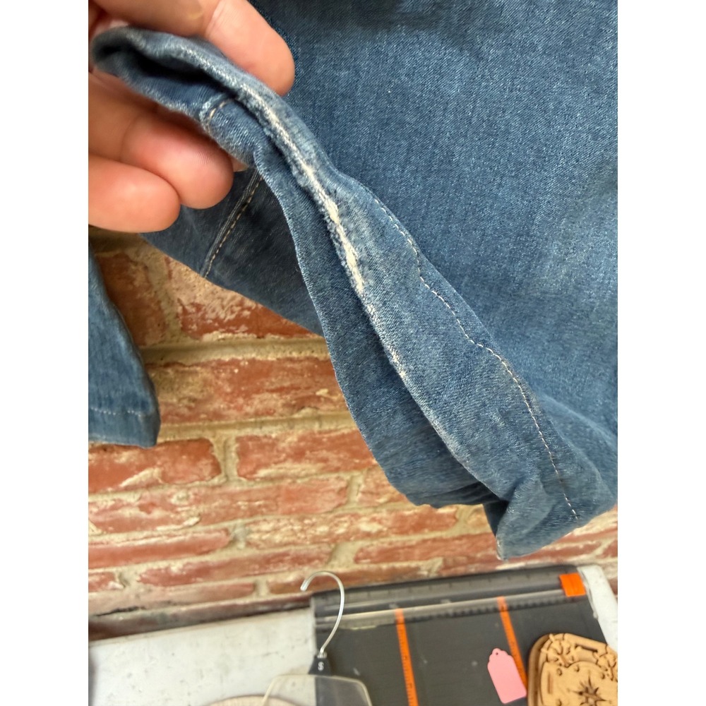Goldsign Sissi Flare Jeans Medium Wash Double Button Wide Leg Denim Made in USA - Picture 11 of 13
